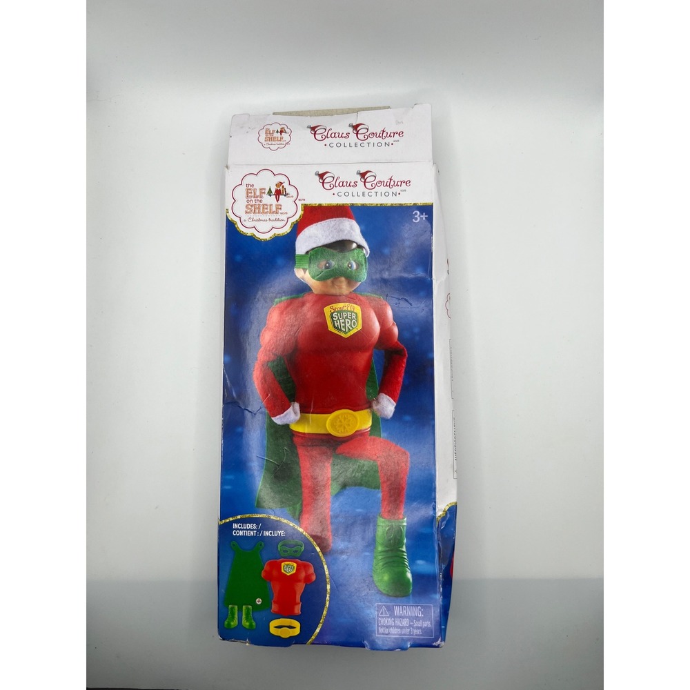 Elf On The Shelf Claus Couture Collection Might Superhero Costume Open Box Xmas